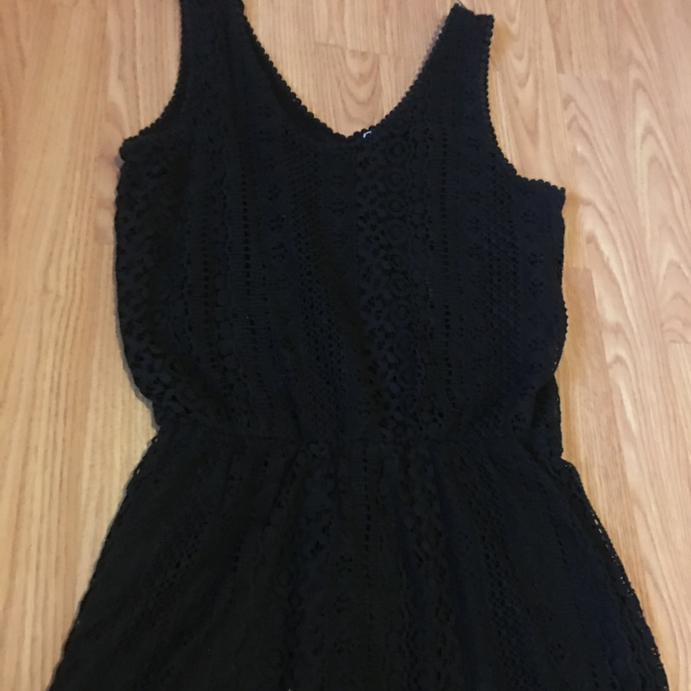 Black Knit/Lacey Romper